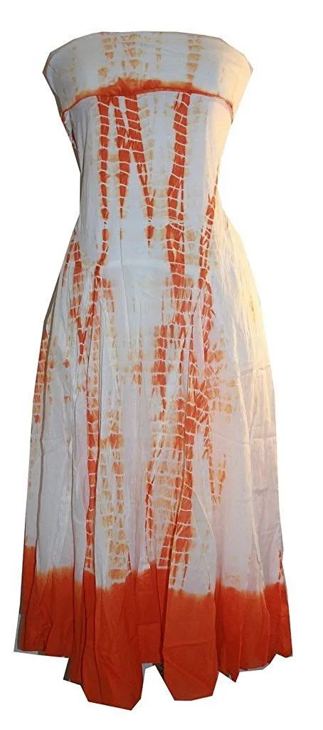 042 Knitted Tie Dye Gypsy Inspired Halter Tube Dress