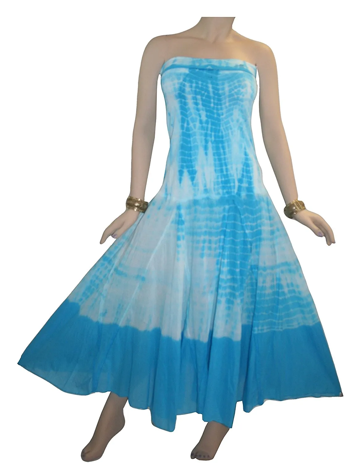 042 Knitted Tie Dye Gypsy Inspired Halter Tube Dress