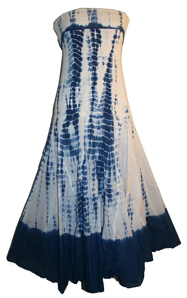 042 Knitted Tie Dye Gypsy Inspired Halter Tube Dress