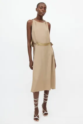 2016 Khaki Sleeveless Hook Dress