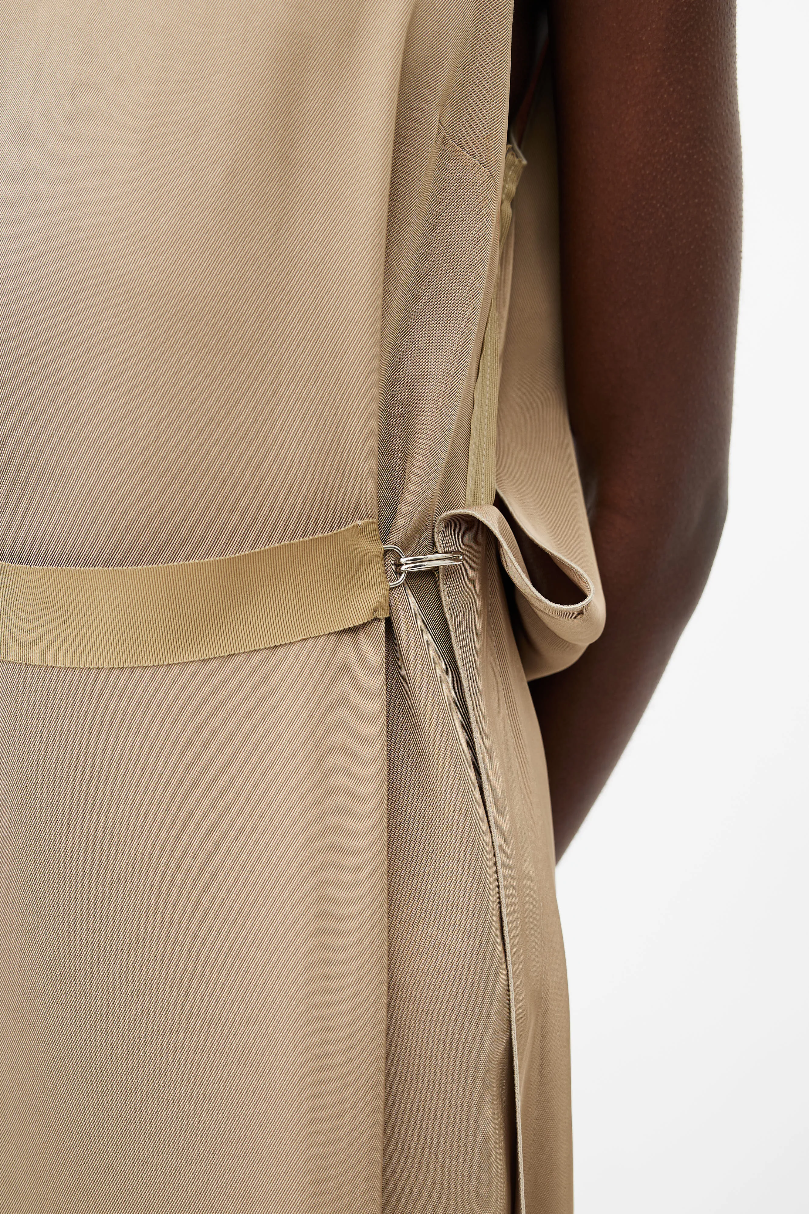 2016 Khaki Sleeveless Hook Dress