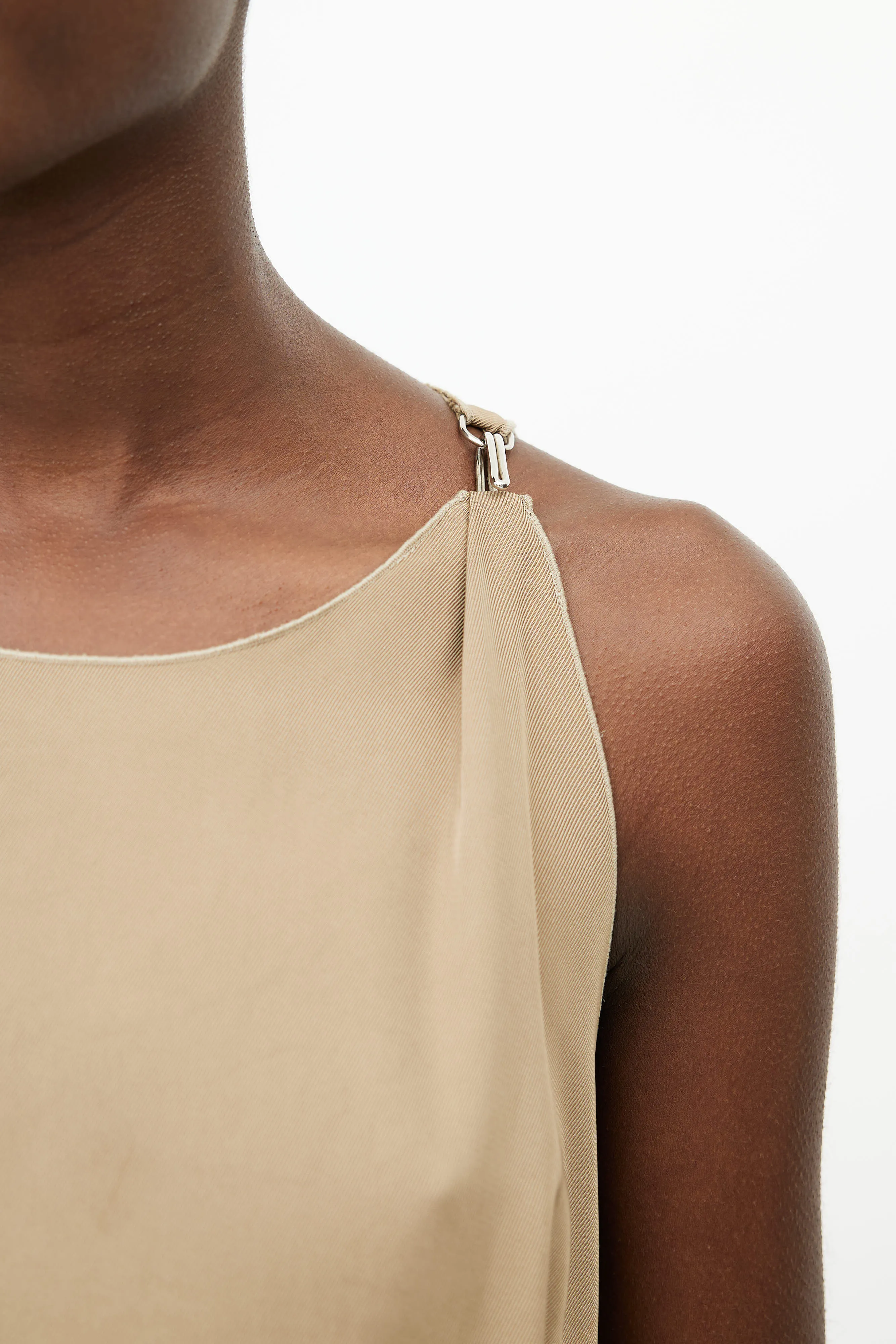 2016 Khaki Sleeveless Hook Dress