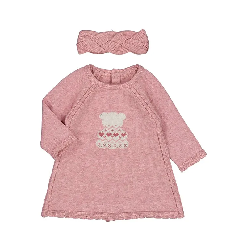 2842_Girl Knitted dress and headband