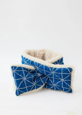 Embroidered Denim Kesa Scarf, 8oz Folk-Dojo Style