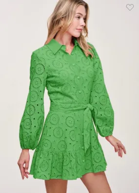 Elegant Eyelet Midi Dress for Women