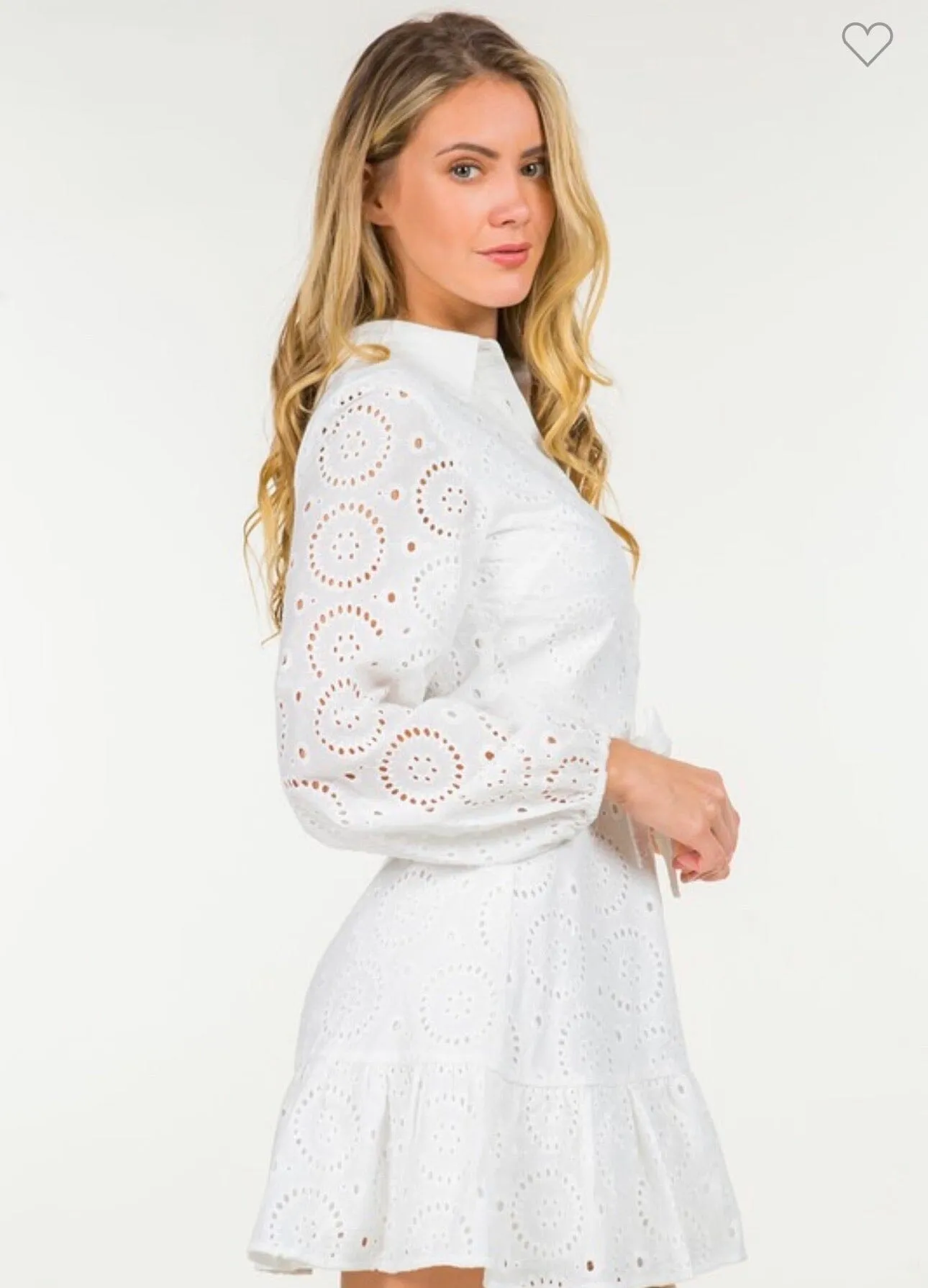 Elegant Eyelet Midi Dress for Women