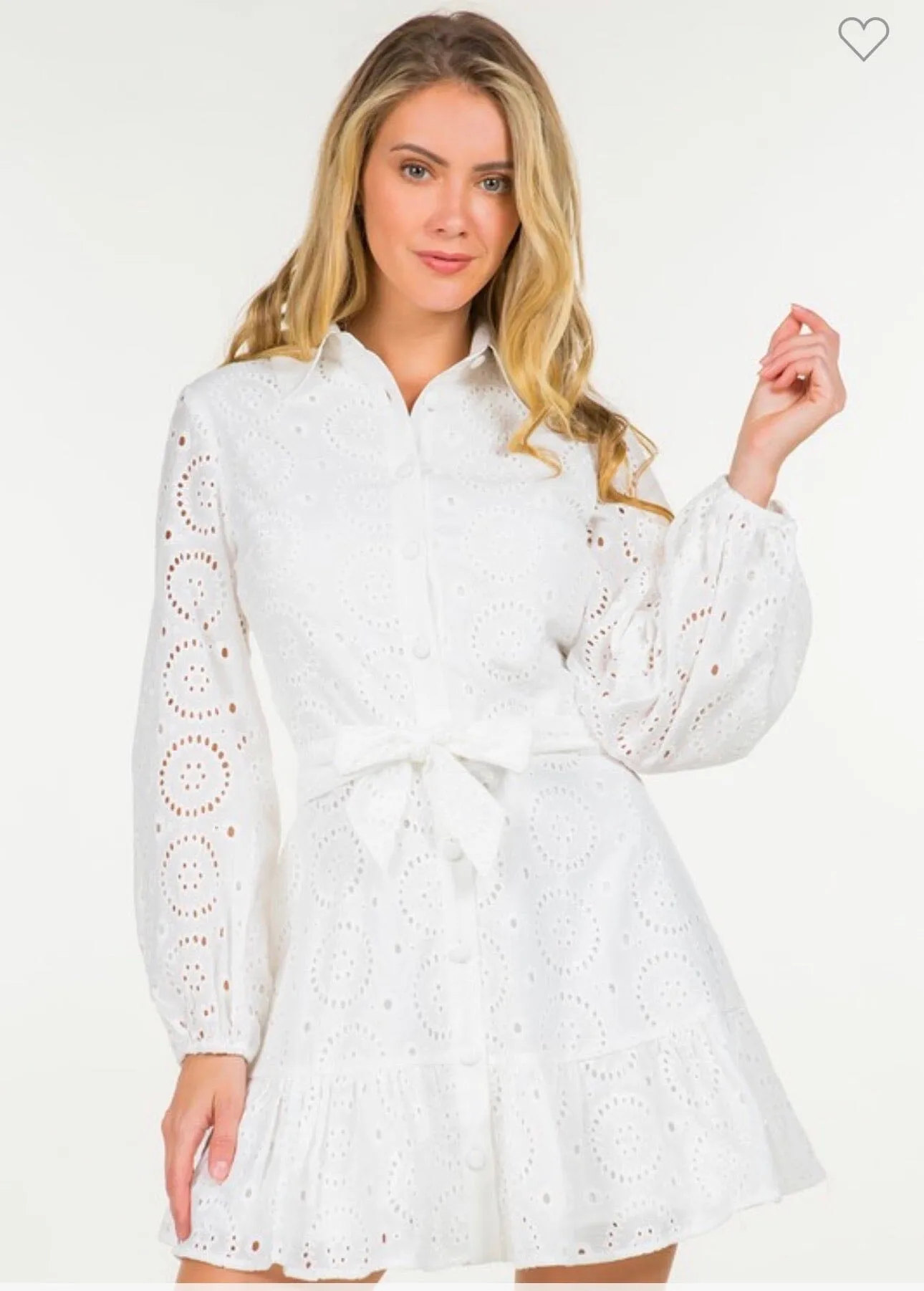 Elegant Eyelet Midi Dress for Women