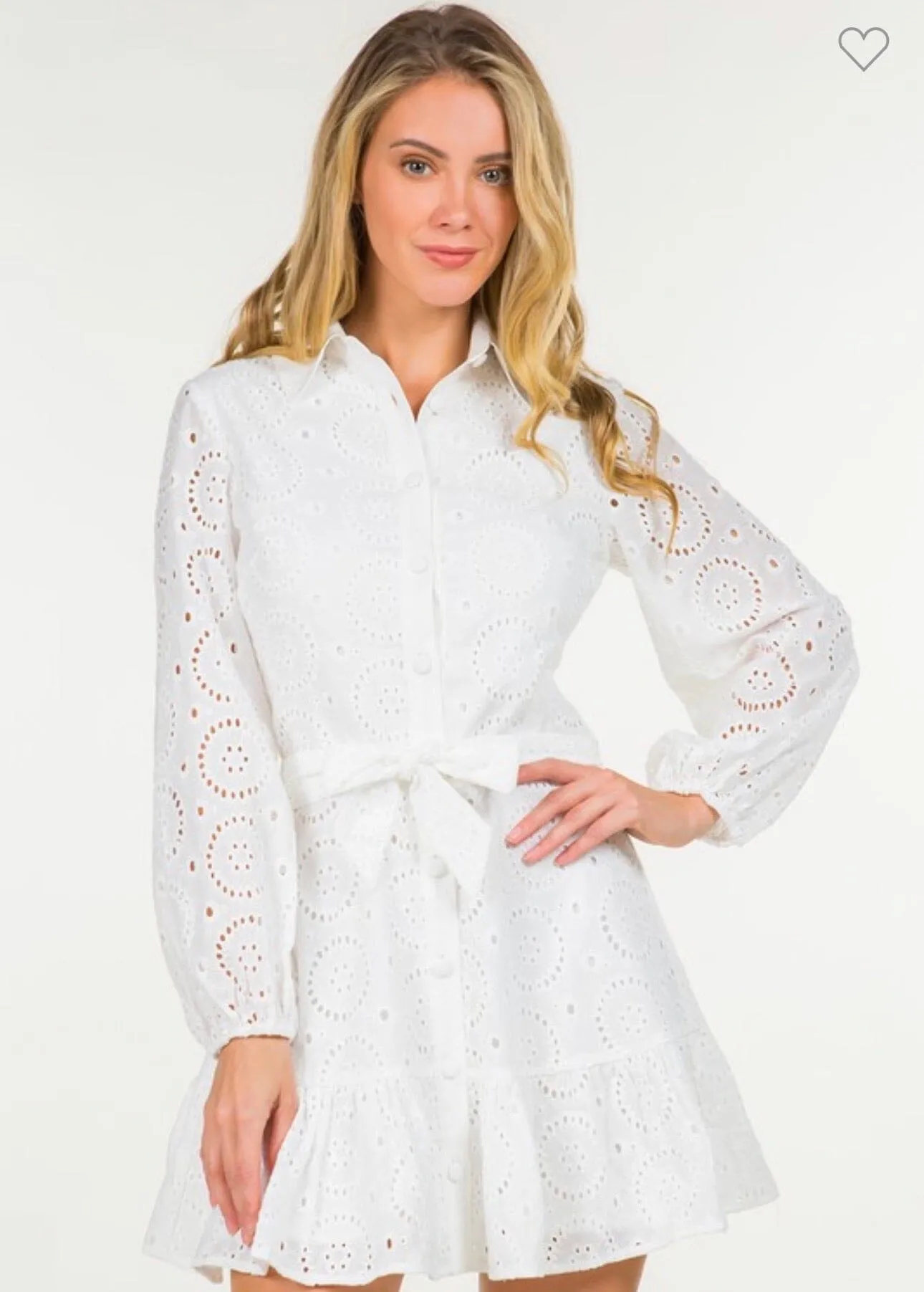 Elegant Eyelet Midi Dress for Women