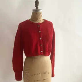 Red Cozy Cardigan by Auntie Oti