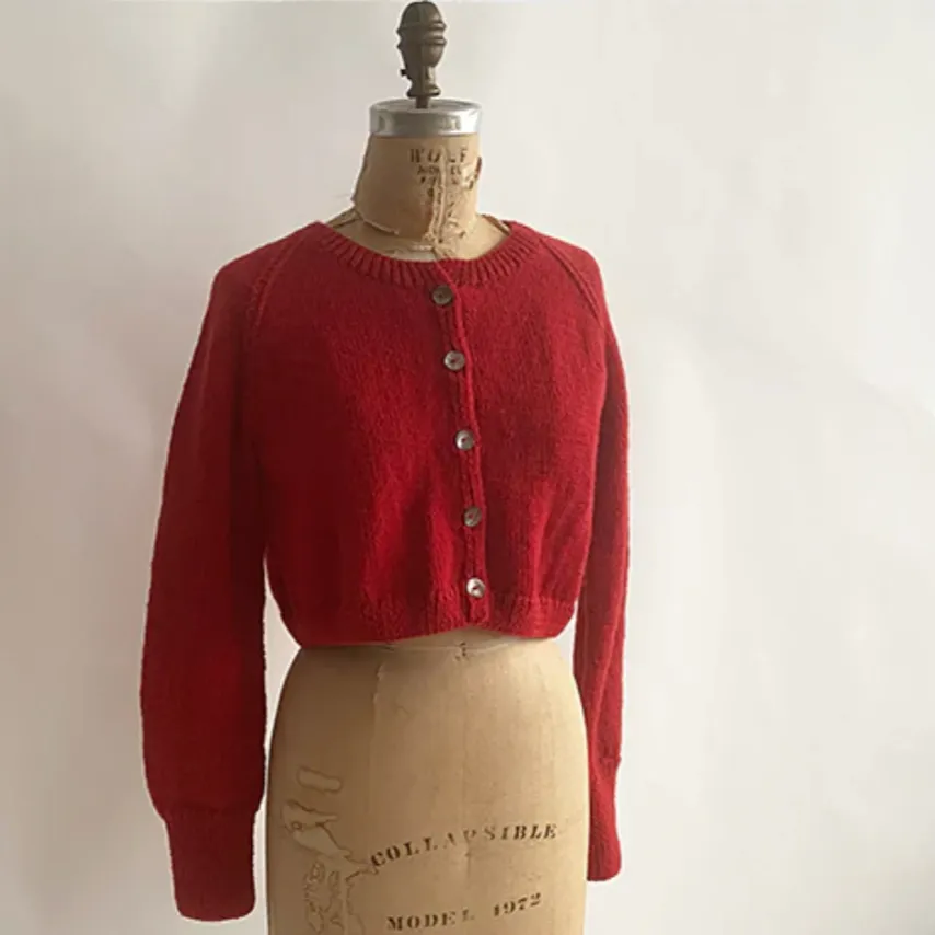 Red Cozy Cardigan by Auntie Oti