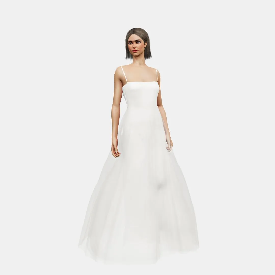 Bandeau and ties   A-line tulle