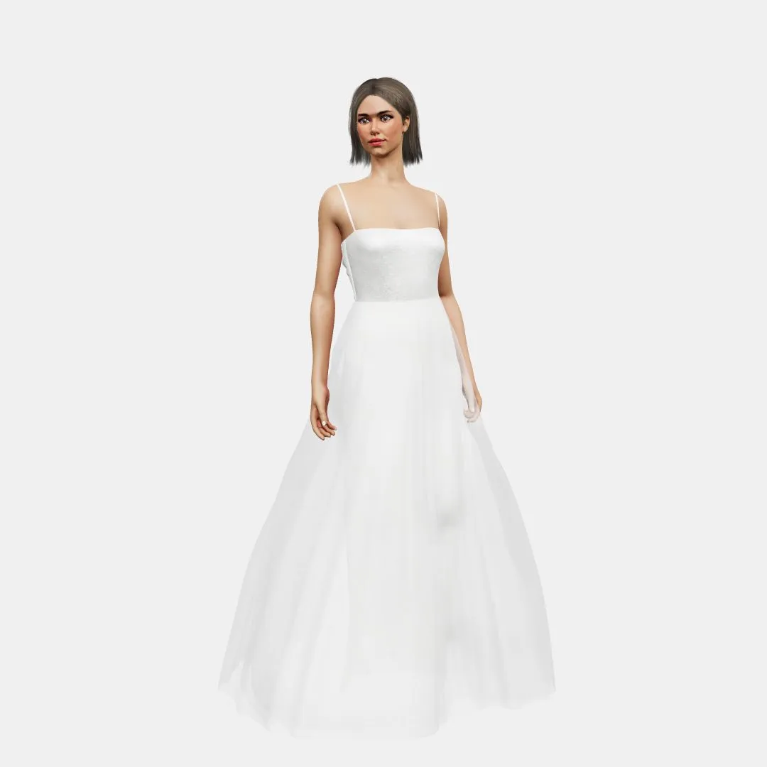 Bandeau and ties   A-line tulle