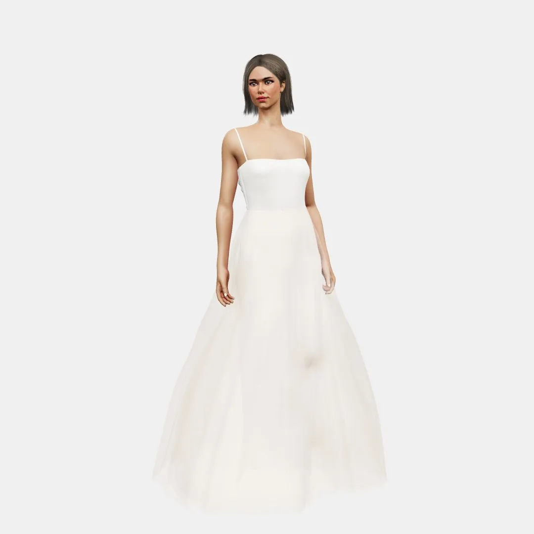Bandeau and ties   A-line tulle