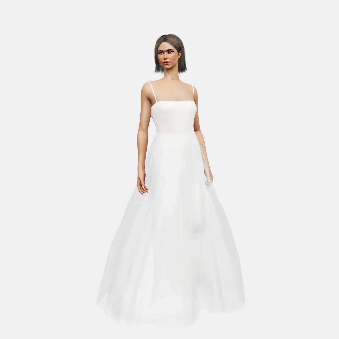 Bandeau and ties   A-line tulle