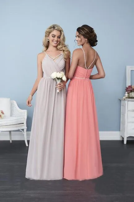 Bling Straps Chiffon A Line Bridesmaid Dress