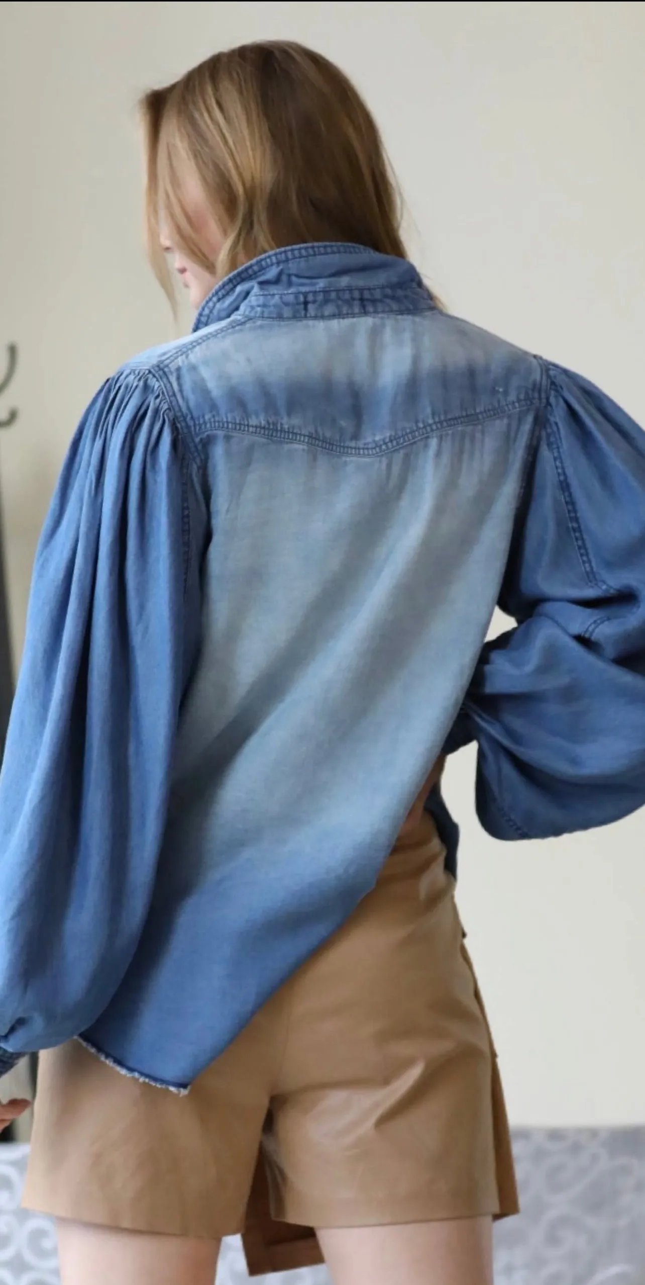 “Bloomed” Denim Top