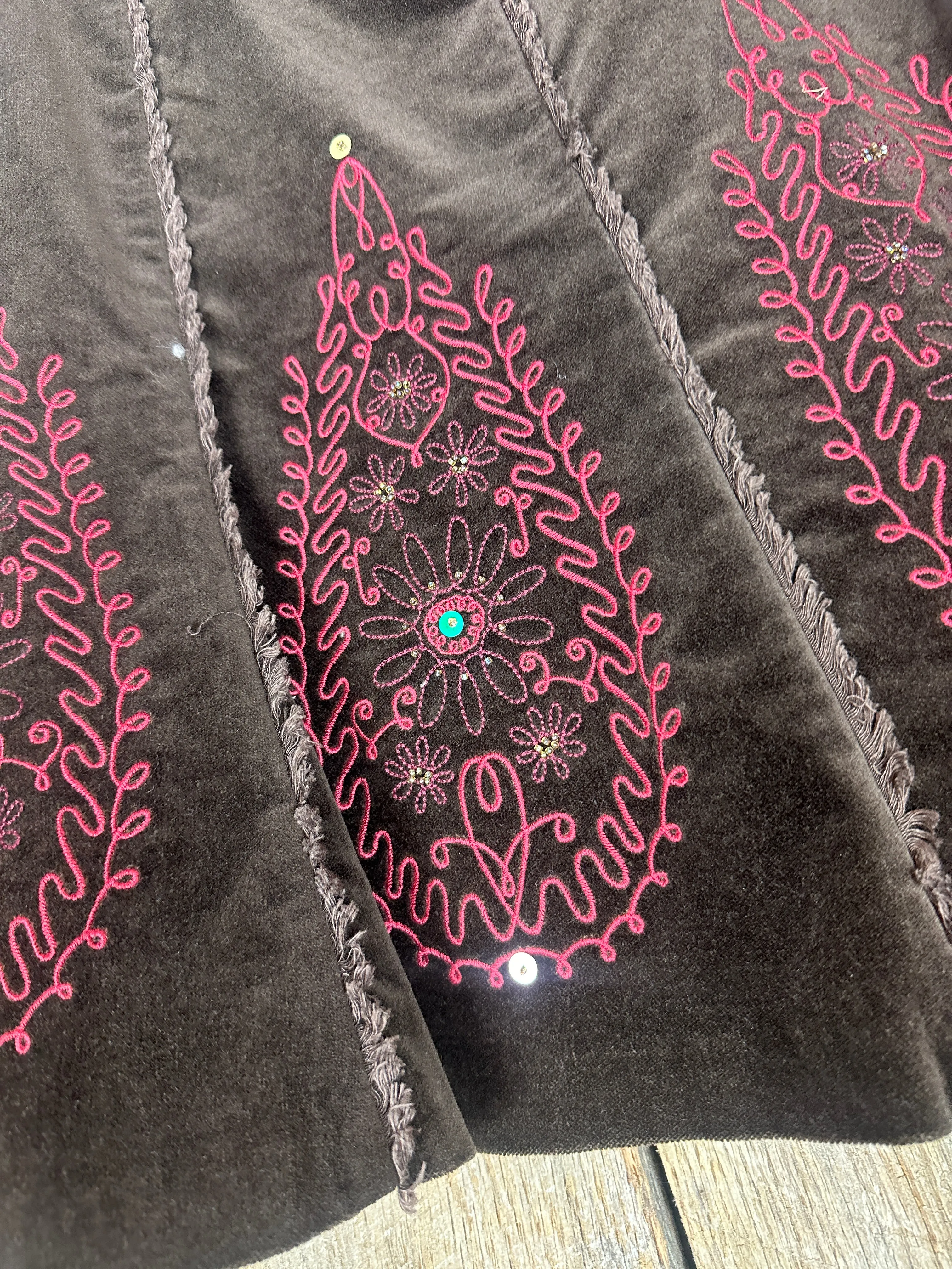 Boho Velvet A Line Skirt