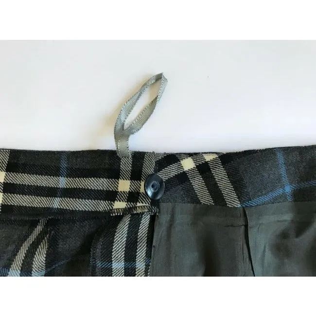 Burberry Blue Green White Plaid Skirt