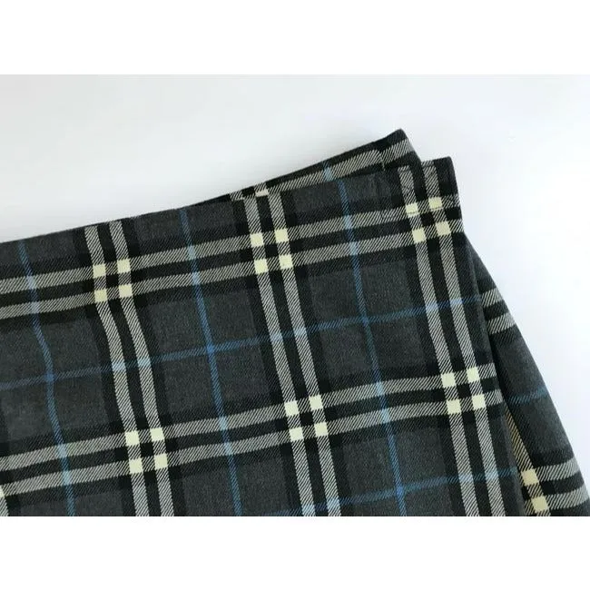 Burberry Blue Green White Plaid Skirt