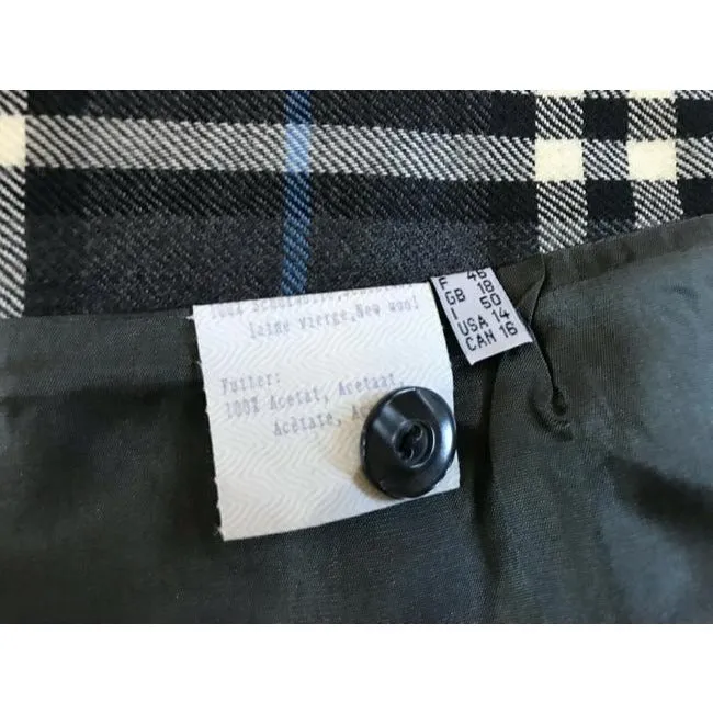 Burberry Blue Green White Plaid Skirt