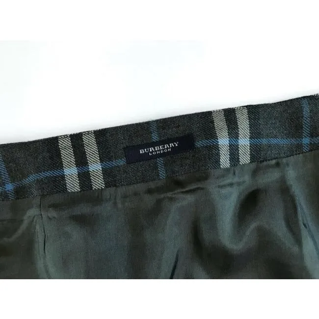 Burberry Blue Green White Plaid Skirt