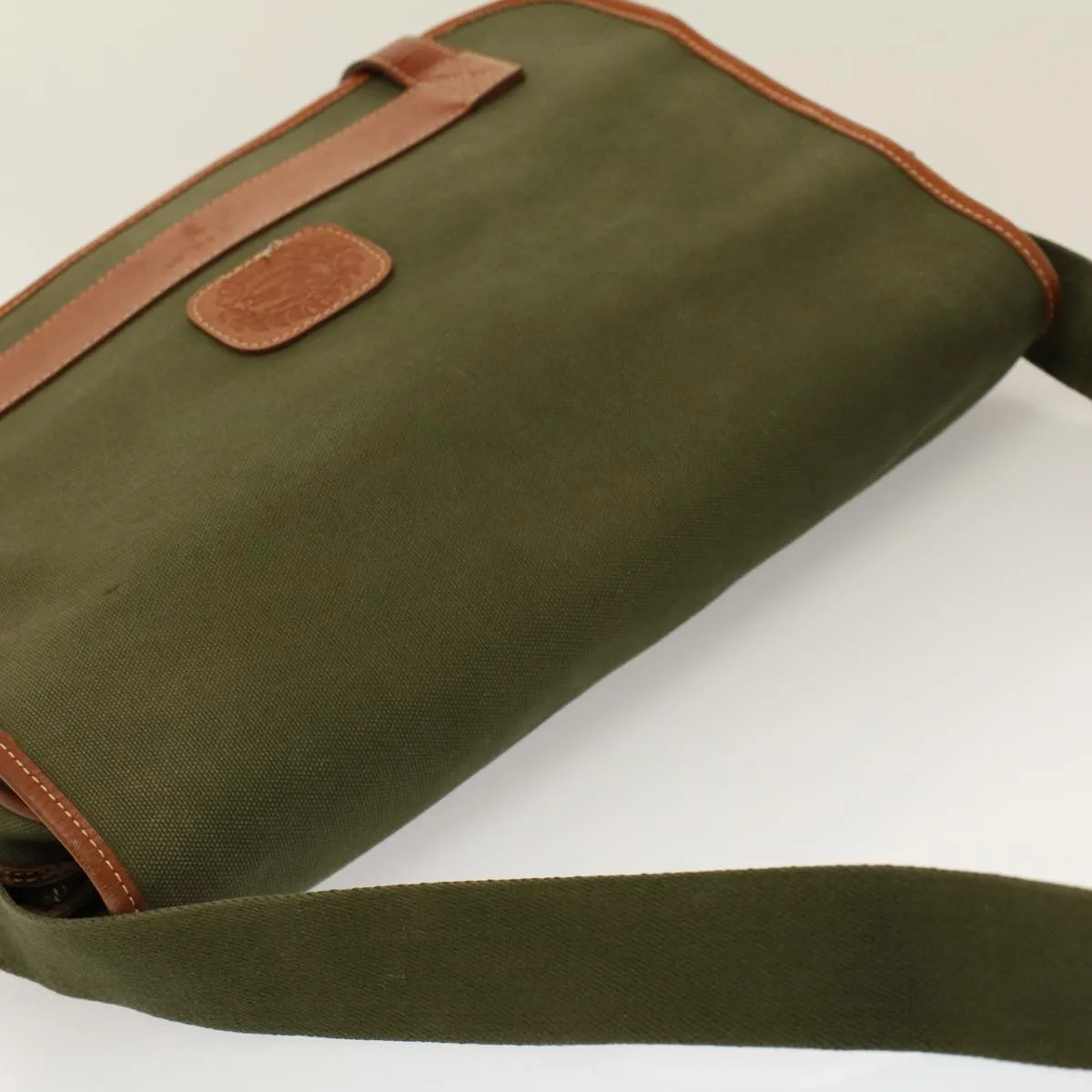 BURBERRYSs Shoulder Bag Canvas Khaki Auth bs9442