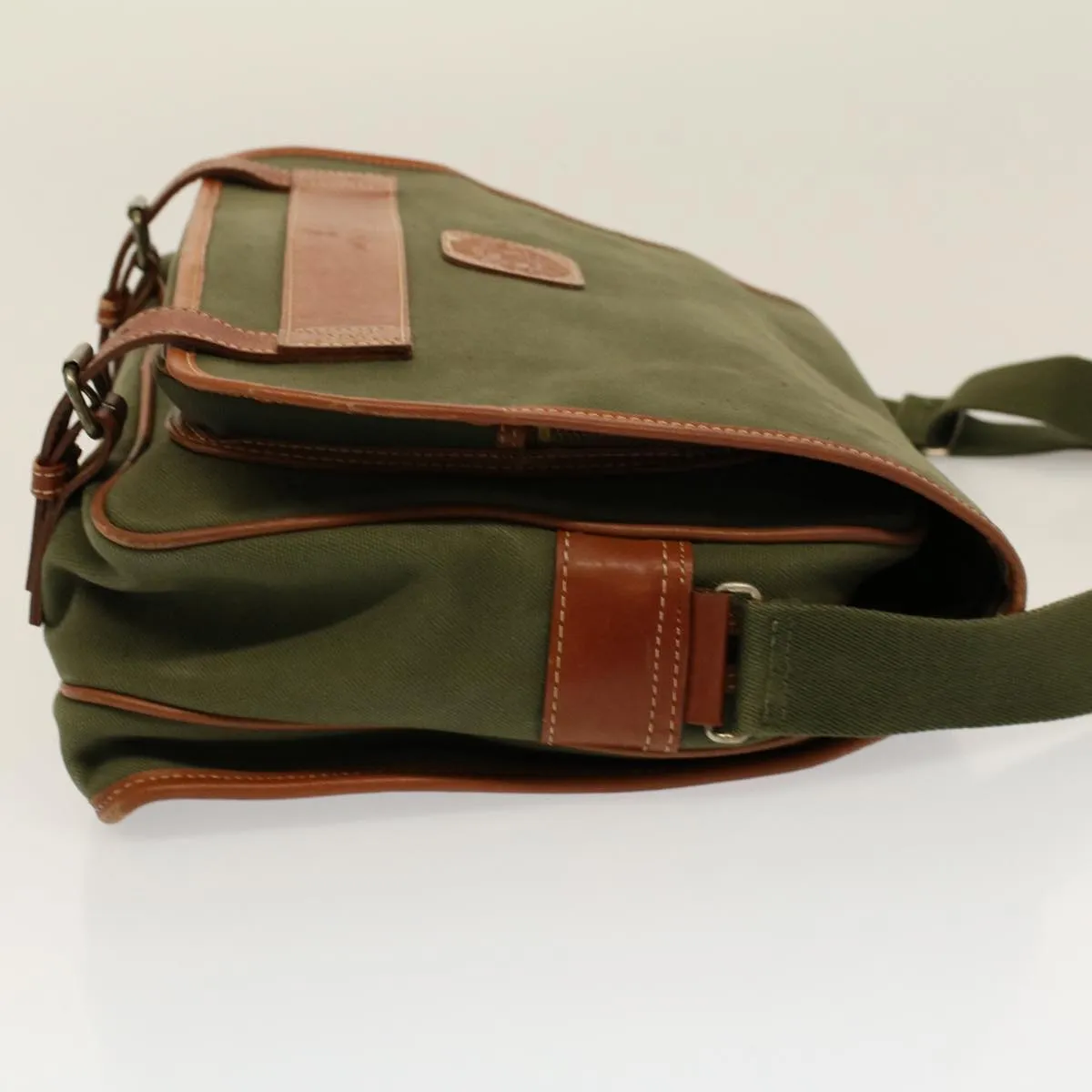 BURBERRYSs Shoulder Bag Canvas Khaki Auth bs9442