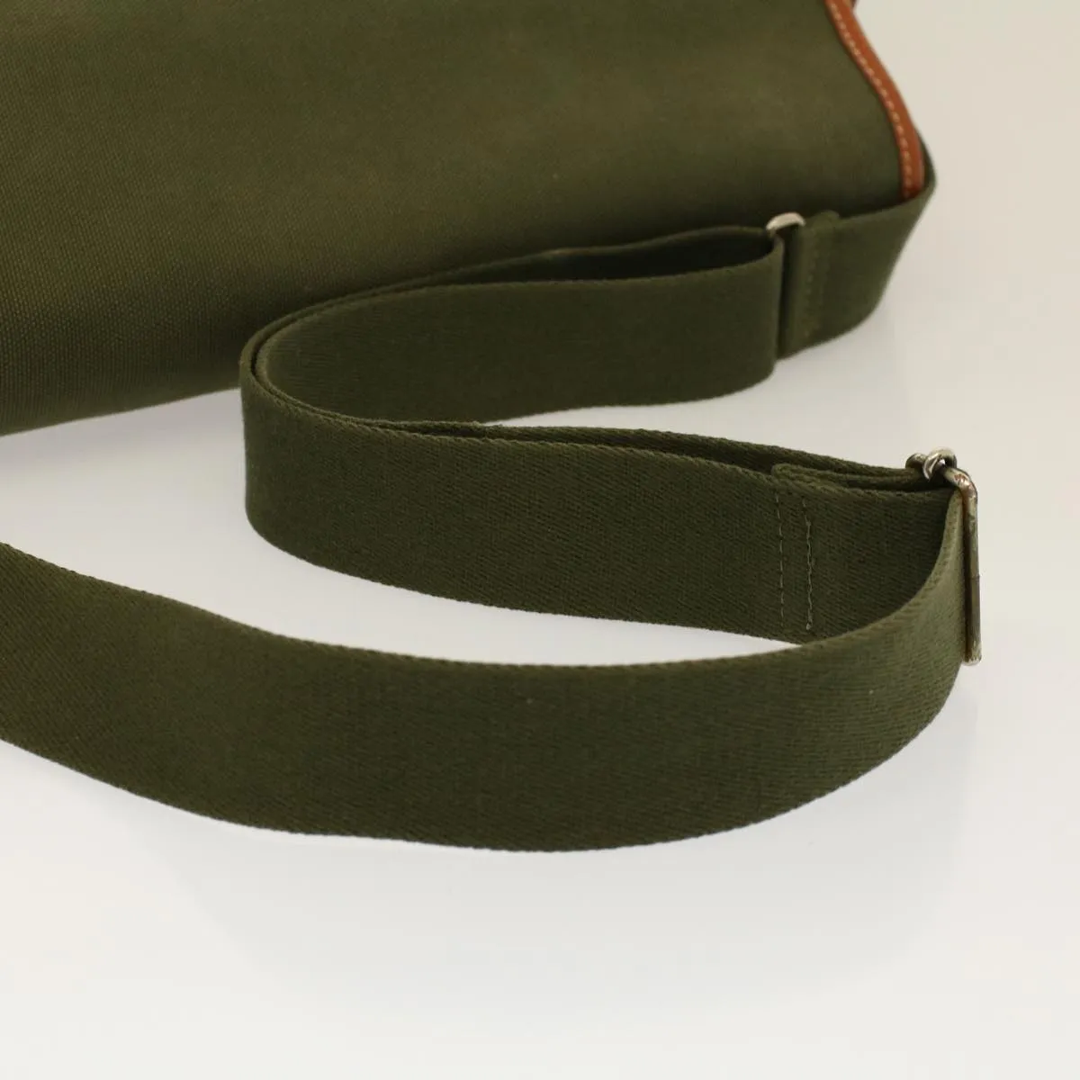 BURBERRYSs Shoulder Bag Canvas Khaki Auth bs9442