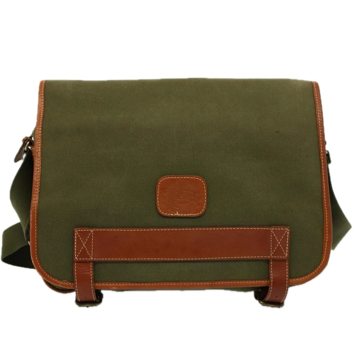 BURBERRYSs Shoulder Bag Canvas Khaki Auth bs9442