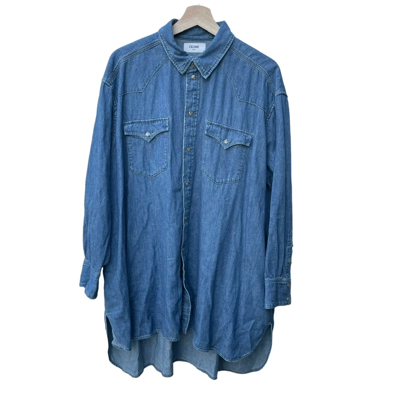 CELINE 22SS denim oversized shirt