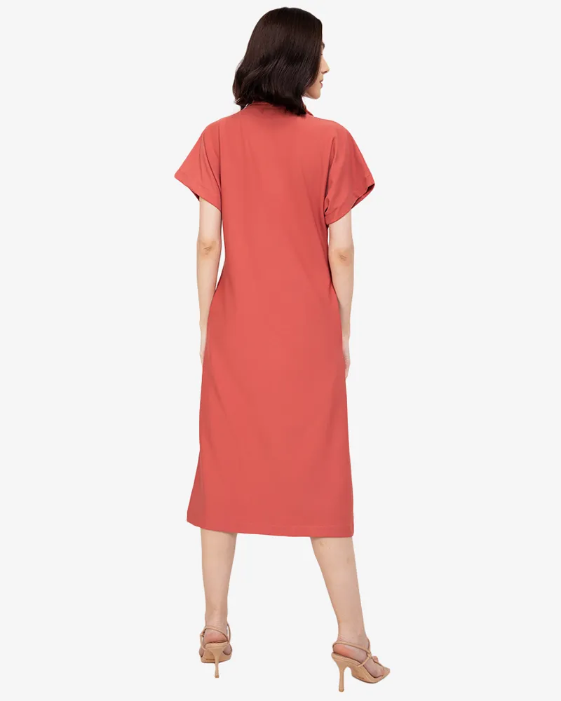 Coraline Turtle Neck Front Slit Maxi Dress