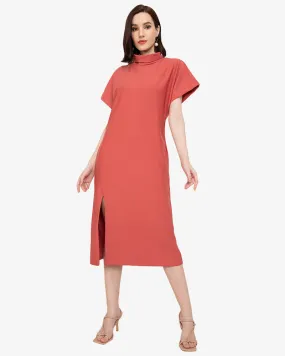 Coraline Turtle Neck Front Slit Maxi Dress