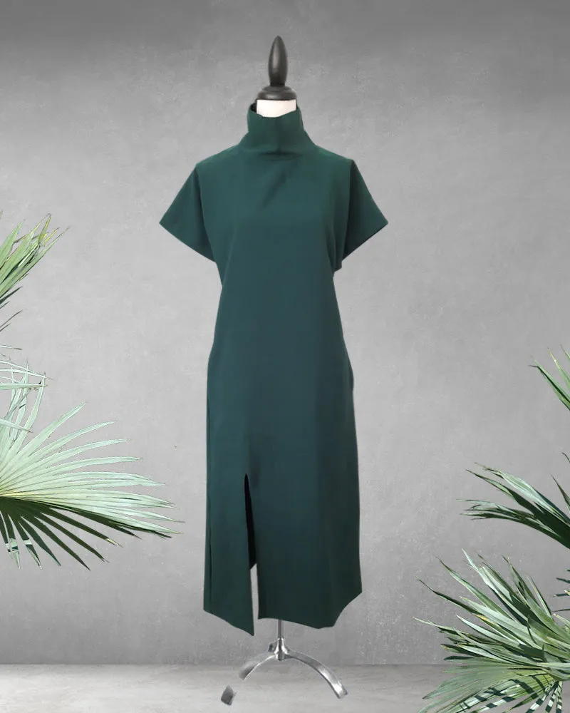 Coraline Turtle Neck Front Slit Maxi Dress