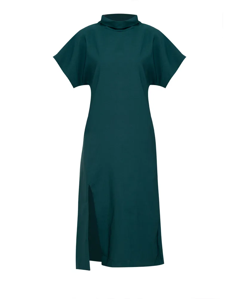 Coraline Turtle Neck Front Slit Maxi Dress