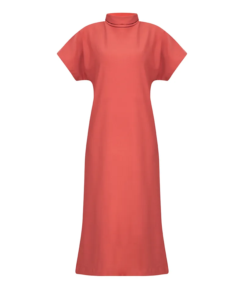 Coraline Turtle Neck Front Slit Maxi Dress