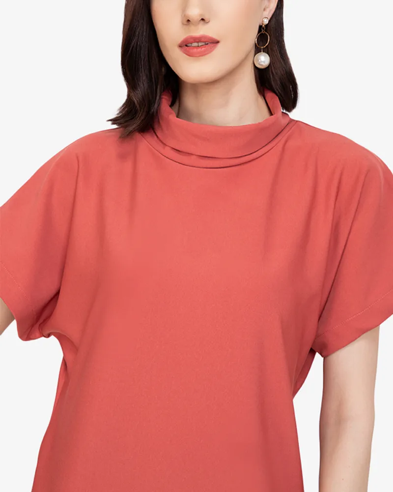 Coraline Turtle Neck Front Slit Maxi Dress