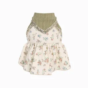 Cottage Rose Sequin Dress - Khaki