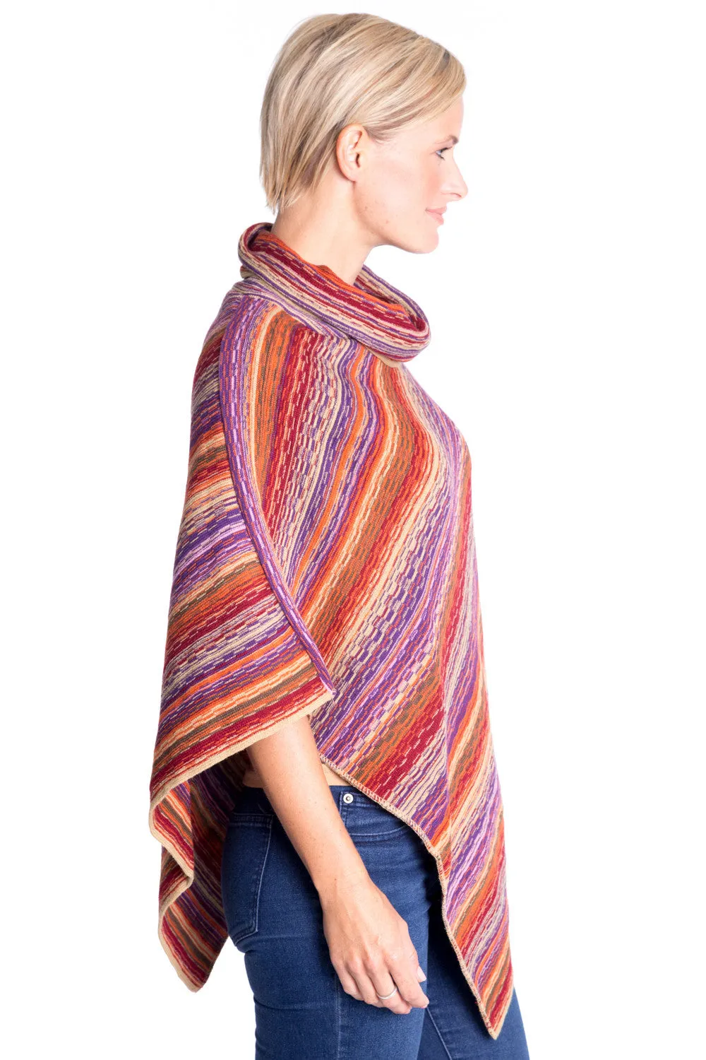 Cowl Neck Poncho in Orchid