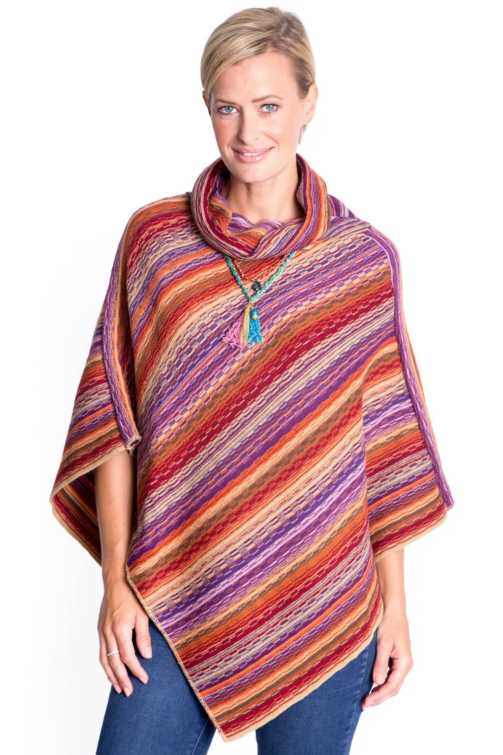 Cowl Neck Poncho in Orchid