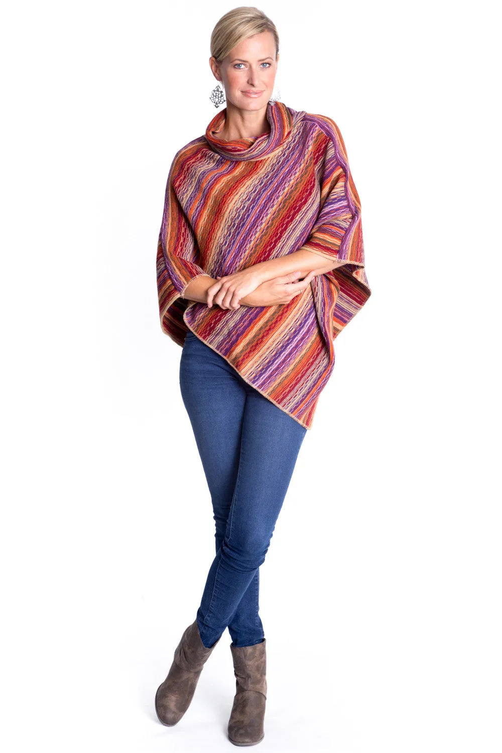 Cowl Neck Poncho in Orchid