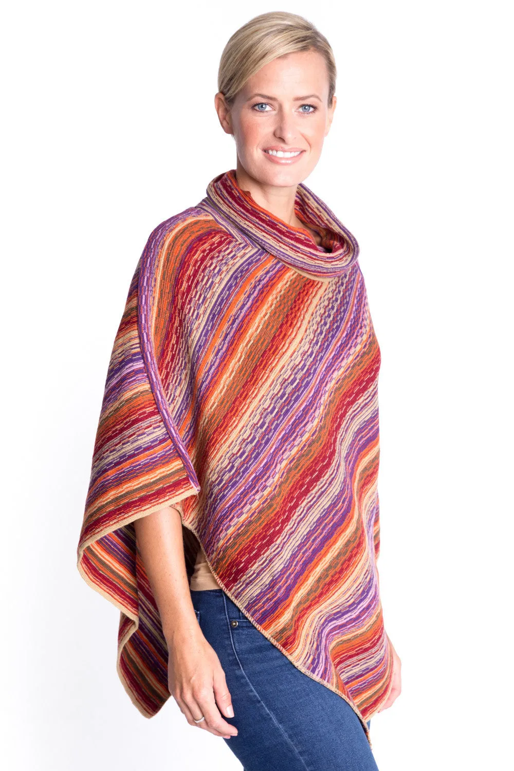 Cowl Neck Poncho in Orchid
