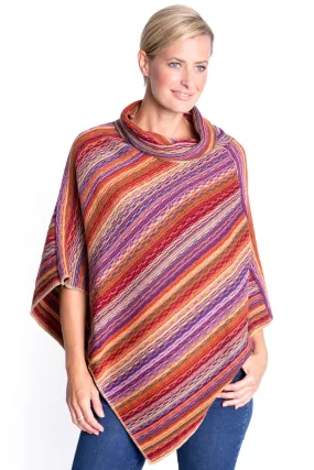 Cowl Neck Poncho in Orchid
