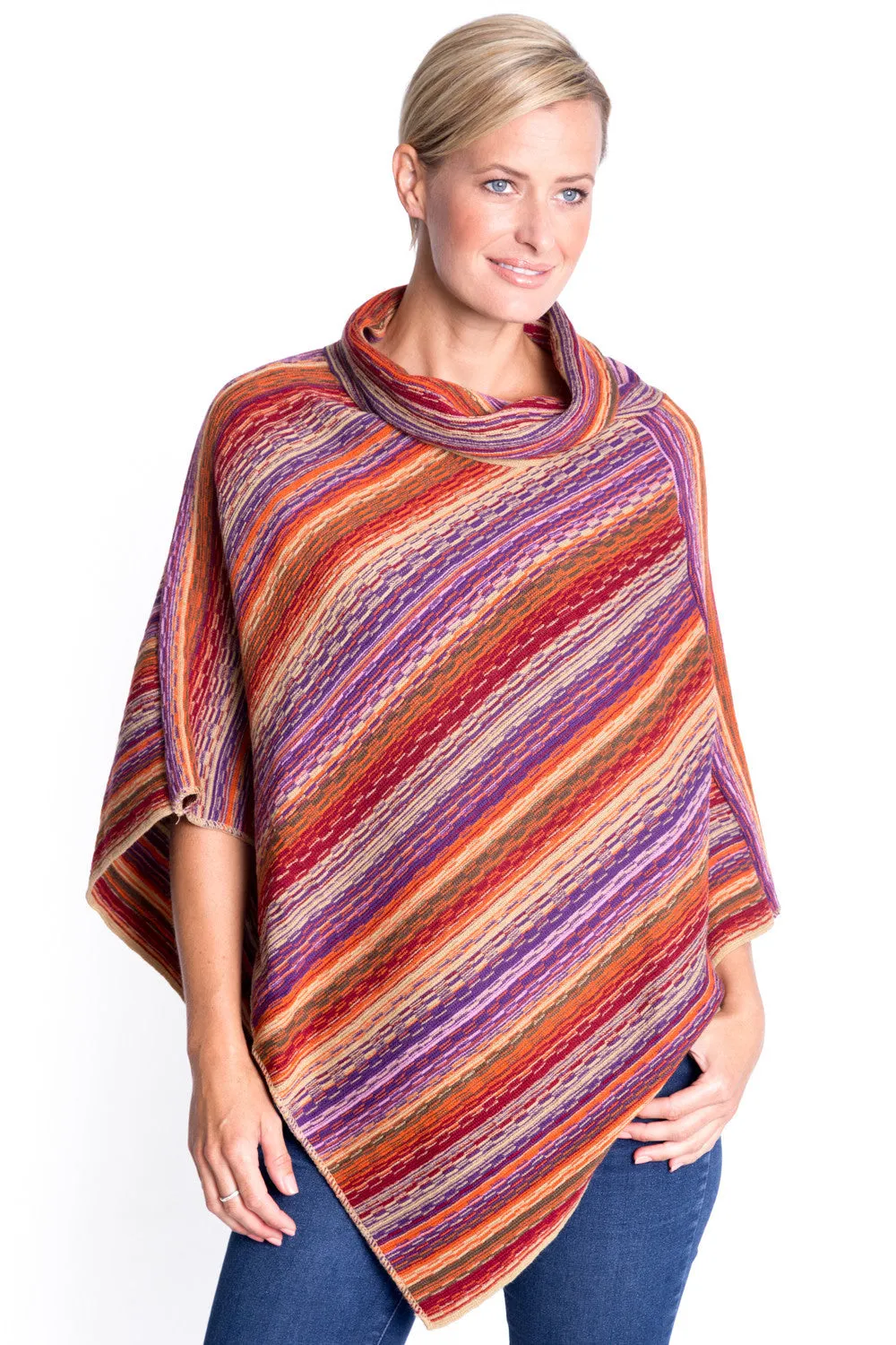 Cowl Neck Poncho in Orchid