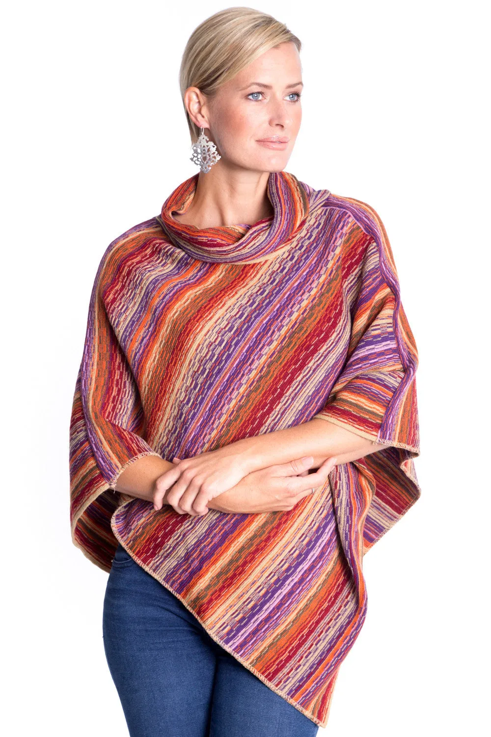 Cowl Neck Poncho in Orchid