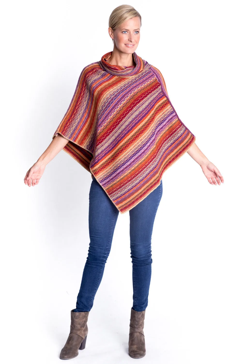 Cowl Neck Poncho in Orchid