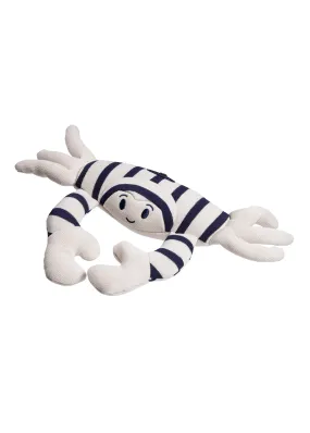 Adorable Striped Ecru and Marine Blue Crab Soft Toy