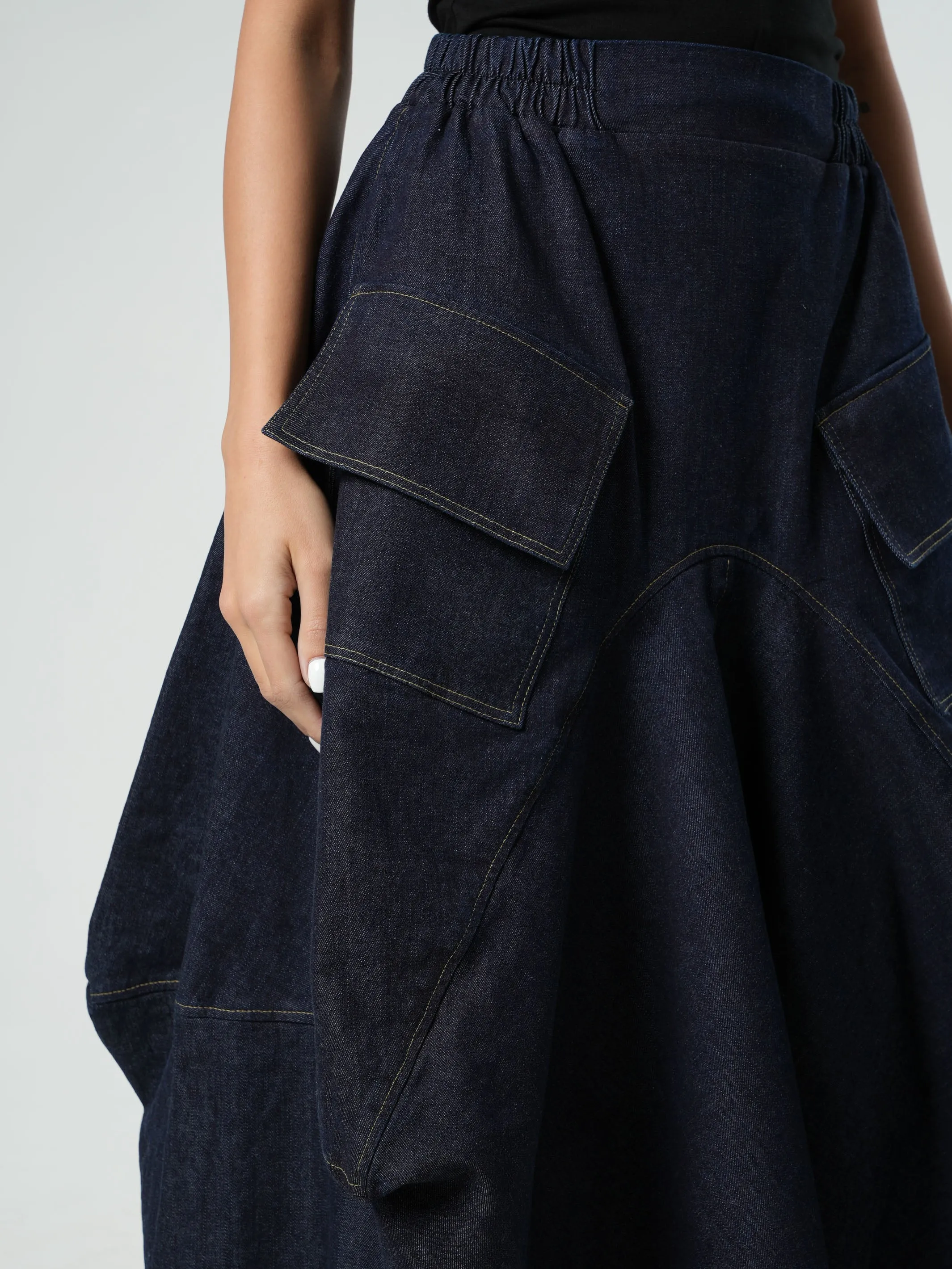 Denim Asymmetrical Skirt