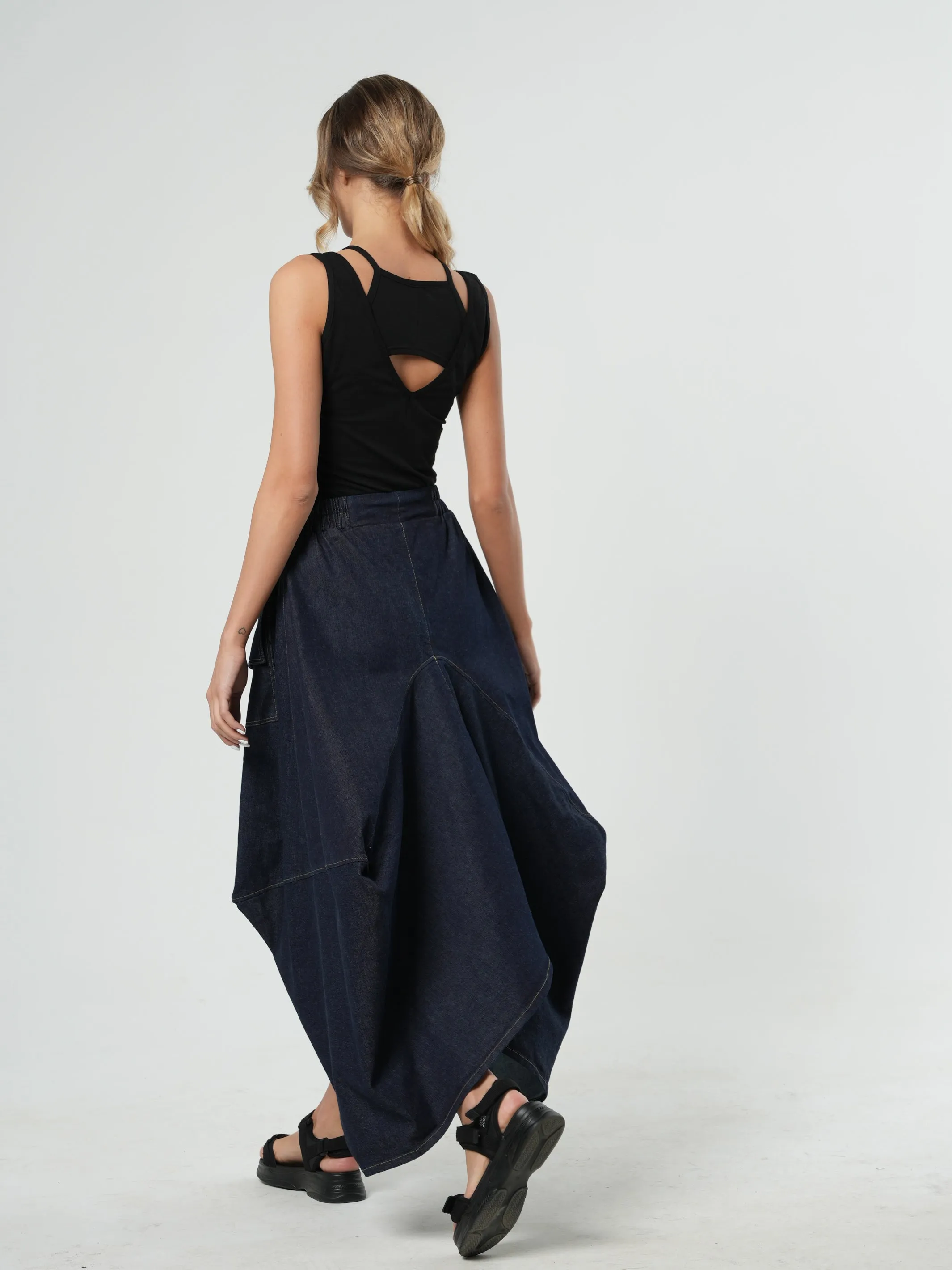 Denim Asymmetrical Skirt