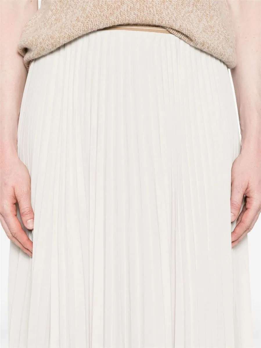 Elegant Draped Pleated Midi Skirt for Women - Flowy & Stylish