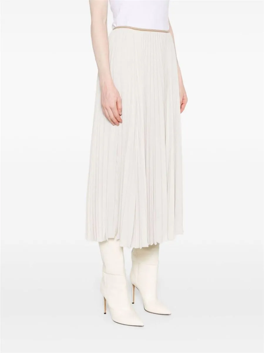 Elegant Draped Pleated Midi Skirt for Women - Flowy & Stylish